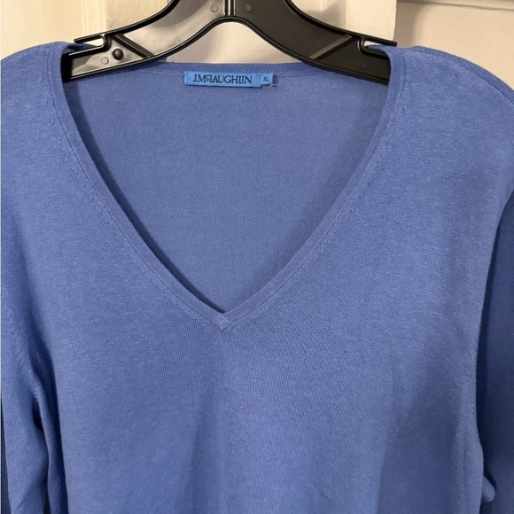 J. McLaughlin Marnie Women’s Sweater Blue V-Neck Long Sleeves Sz XL - Picture 4 of 13